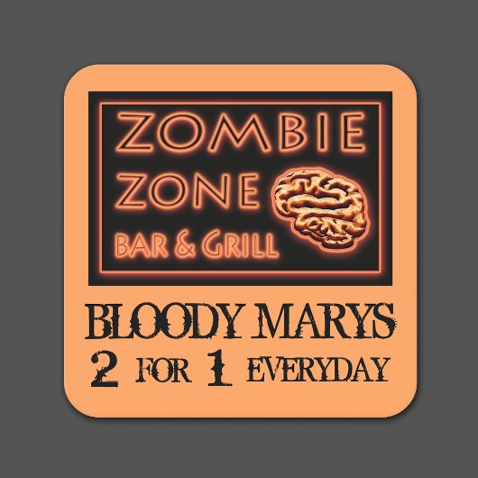 Dessous-de-verre Carré En Papier Funny Halloween Zombie Zone Bloody Marys