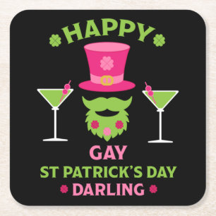 Dessous-de-verre Carré En Papier Funny Happy Gay St Patrick's Day