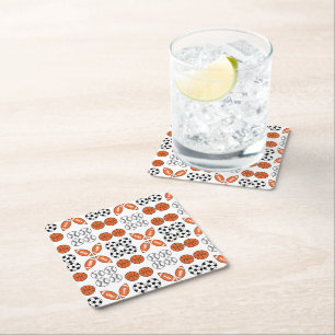 Dessous-de-verre Carré En Papier Funny Motif de balle