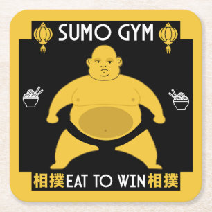 Dessous-de-verre Carré En Papier Funny Sumo Wrestler