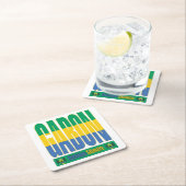 Dessous-de-verre Carré En Papier Gabon - Conception de texte (En situation)