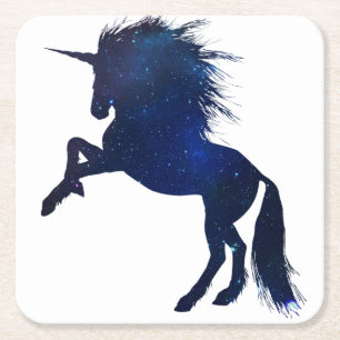 Dessous-de-verre Carré En Papier Galaxie de licorne