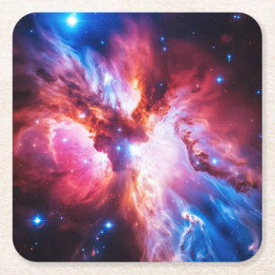 Dessous-de-verre Carré En Papier Galaxie d'étoiles spatiales cosmiques nébuleuses c