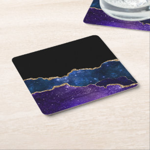 Dessous-de-verre Carré En Papier Galaxy Agate Série Design 1  