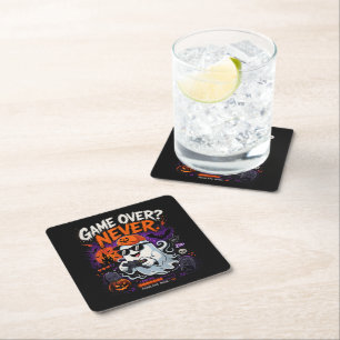 Dessous-de-verre Carré En Papier Game Over N'est Jamais Drôle Gamer Fantôme Hallowe