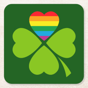 Dessous-de-verre Carré En Papier Gay Lucky Clover