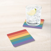 Dessous-de-verre Carré En Papier Gay pride Heathered Square (En situation)