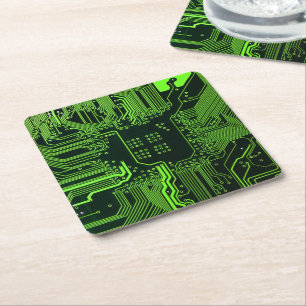 Dessous-de-verre Carré En Papier Geek de la carte de circuit électronique Nerd PCB