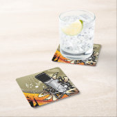 Dessous-de-verre Carré En Papier Generic Music Themed w/microphone (En situation)