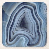 Dessous-de-verre Carré En Papier Géode d'Agate Smoky Bleu (Devant)