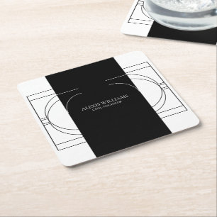 Dessous-de-verre Carré En Papier Géométrique moderne minimaliste élégant profession