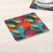 Dessous-de-verre Carré En Papier Géorgie O'Keefe 1919 Canne rouge (Incliné)