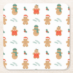 Dessous-de-verre Carré En Papier Gingerbread Cookie Motif de Noël