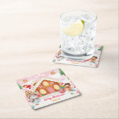 Dessous-de-verre Carré En Papier Gingerbread House Decorating Party (En situation)