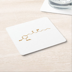 Dessous-de-verre Carré En Papier Gingerol Molecule formule chimique