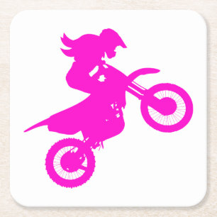 Dessous-de-verre Carré En Papier Girl Dirt Bike