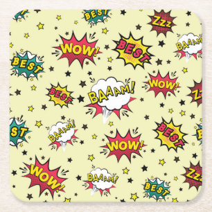 Dessous-de-verre Carré En Papier Girls Boys Patch Art Vintage