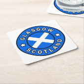 Dessous-de-verre Carré En Papier Glasgow Écosse (Incliné)