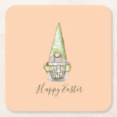 Dessous-de-verre Carré En Papier Gnome de Pâques douce avec oeufs (Devant)