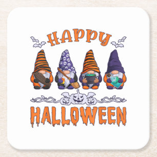 Dessous-de-verre Carré En Papier Gnomes d'Halloween