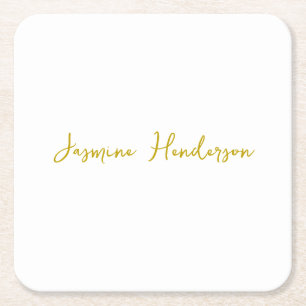 Dessous-de-verre Carré En Papier Gold Color Calligraphy Professional
