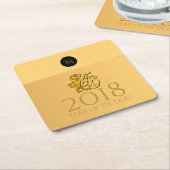 Dessous-de-verre Carré En Papier Golden Chinese Chien Papercut 2018 Monogramme pers (Incliné)