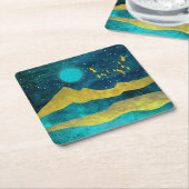 Dessous-de-verre Carré En Papier Golden Flock (Incliné)