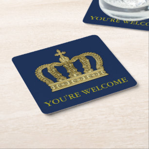 Dessous-de-verre Carré En Papier Golden Royal Crown II + votre backgr. & idées