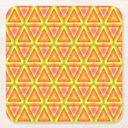 Dessous-de-verre Carré En Papier Golden Yellow Triangle Pattern (Devant)