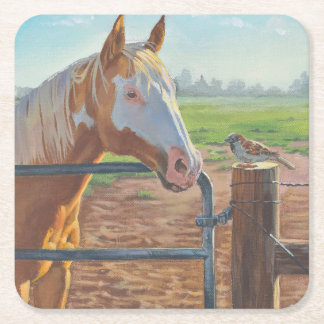 Dessous-de-verre Carré En Papier Goldie et les dessous de verre de papier de cheval