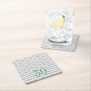 Dessous-de-verre Carré En Papier Golf Anniversaire 30 Fun Golf Ball