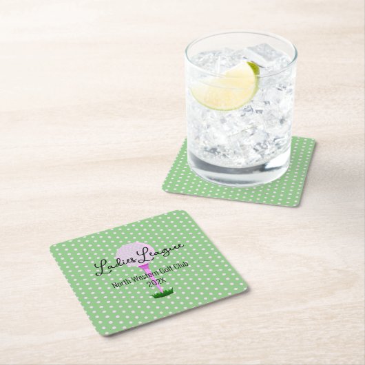 Dessous-de-verre Carré En Papier Golf de la Ligue des femmes (En situation)