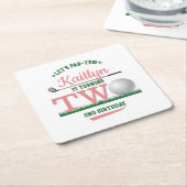 Dessous-de-verre Carré En Papier Golf PAR-TEE 2e anniversaire (Incliné)