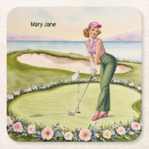 Golf Retro Golf Chic : Golfeuse sur le Green