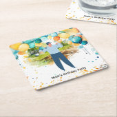 Dessous-de-verre Carré En Papier Golfer Partons Tee pour la fête (Incliné)