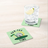 Dessous-de-verre Carré En Papier Golfers Par-Tee Time (En situation)