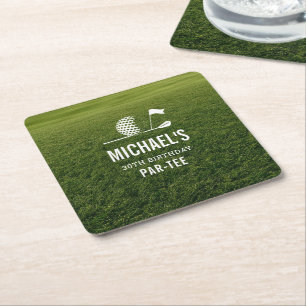 Dessous-de-verre Carré En Papier Golfeur de golf minimaliste pour les 30 ans d'un h
