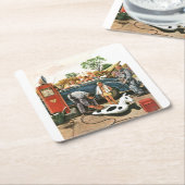 Dessous-de-verre Carré En Papier Gonflage du jouet de plage (Incliné)