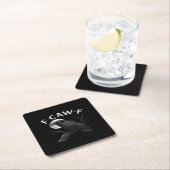 Dessous-de-verre Carré En Papier Gothic F-Caw-F Humor Funny Crow (En situation)