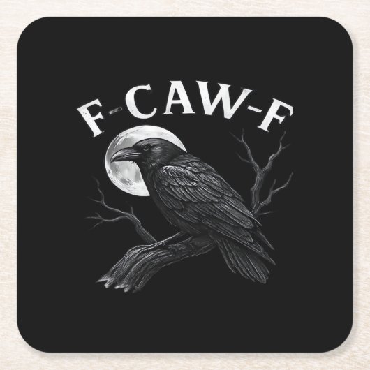 Dessous-de-verre Carré En Papier Gothic F-Caw-F Humor Funny Crow (Devant)