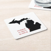 Dessous-de-verre Carré En Papier GPS Coordinates of Holland Michigan (Incliné)