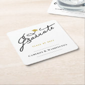 Dessous-de-verre Carré En Papier Graduate Script Grad Casquette Simple Graduate Par (Incliné)