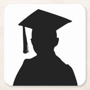 DESSOUS-DE-VERRE CARRÉ EN PAPIER GRADUATION GARÇON