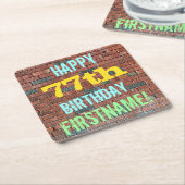 Dessous-de-verre Carré En Papier Graffiti muraux de briques inspiré 77e anniversair (Incliné)