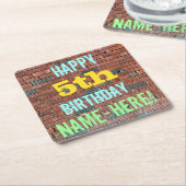 Dessous-de-verre Carré En Papier Graffiti muraux de briques inspirés 5e anniversair (Incliné)