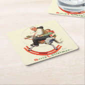 Dessous-de-verre Carré En Papier Grampes sur Rocking Horse (Incliné)