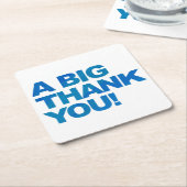 Dessous-de-verre Carré En Papier Grand Merci bleu (Incliné)