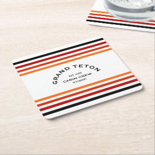 Dessous-de-verre Carré En Papier Grand Teton Cabine Club Custom Crest Park Stripe