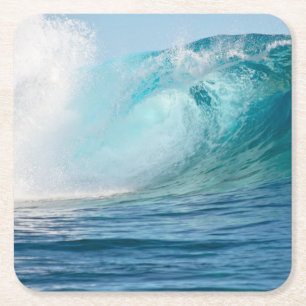 Dessous-de-verre Carré En Papier Grande vague de l'océan pacifique cassant des