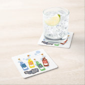 Dessous-de-verre Carré En Papier Graphique de boisson de levage Fizzy (En situation)